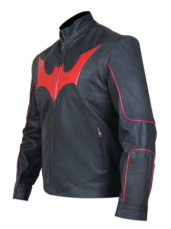 Batman Red Logo Beyond Terry Mcginnis Leather Jacket