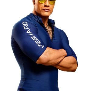 Dwayne Johnson Wearing Blue Lifeguard Jacket In the Movie Baywatch