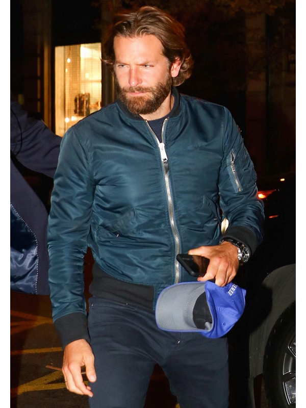 Bradley Cooper Wears Schott NYC Stylish Blue Jacket