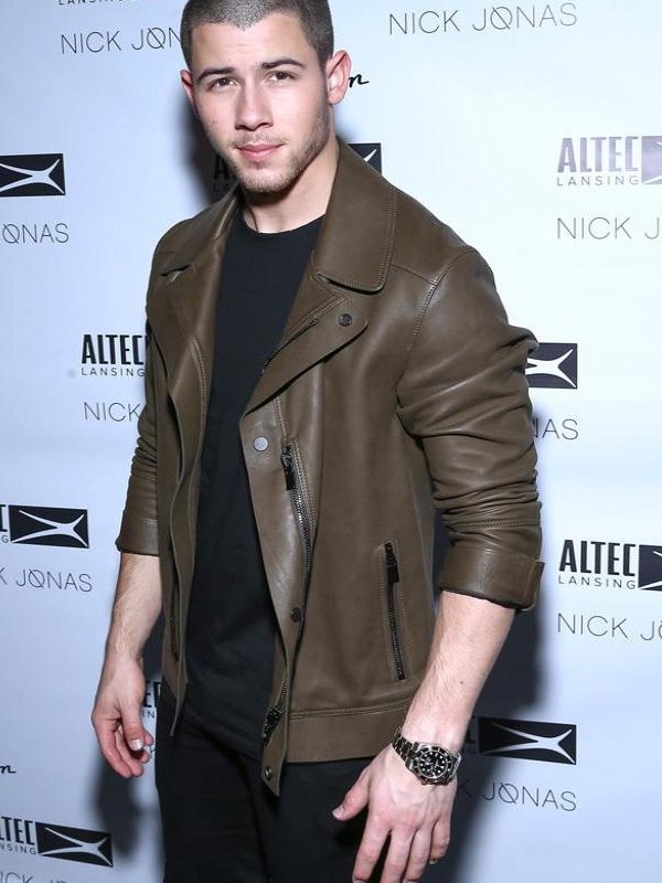 Nick jonas hot sale leather jacket