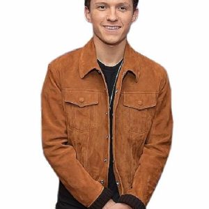 Tom Holland Suede Brown Leather Jacket
