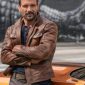 Frank Grillo Wear Brown Leather Jacket In Boss Level Film