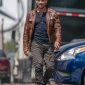 Frank Grillo Wear Brown Leather Jacket In Boss Level Movie