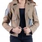 A Young Women Wearing A Brown Leather Jacket Inspired buy Manga Series Attack on Titan
