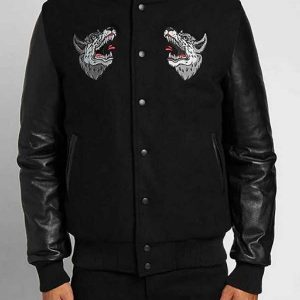 Raised By Wolves Souvenir Redux Black Varsity Jacket