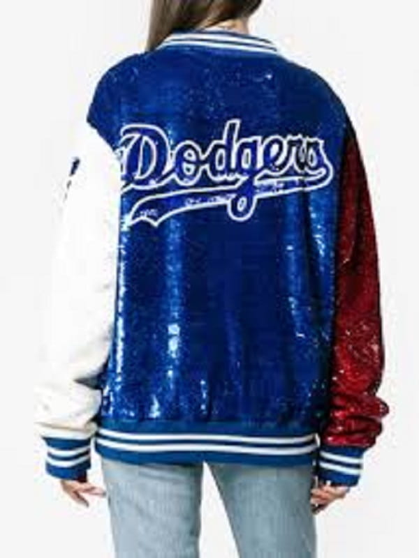 Los Angeles DODGERS ROSE SATIN JACKET (DOGERS BLUE)