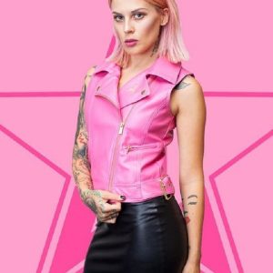 American Singer Jeffree Star Wearing Pink Leather Vest