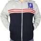 A Men Wewaring TV Series Ted Lasso Varsity Gray Hooded Jacket