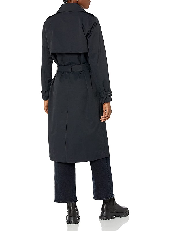 Louis Vuitton Women's Double Breasted Trench Long Coat Cotton with