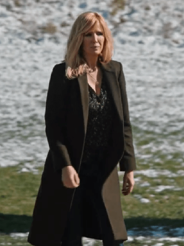 Beth Dutton Yellowstone Season 5 Kelly Reilly Grey Wool Coat